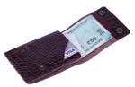 Load image into Gallery viewer, Rustic Leather Double Button Cut Edge Wallet
