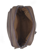 Load image into Gallery viewer, Rustic Leather Floater Grain Natural Drymil Leather Sling Bag | YKK Zippers | 5 Pockets
