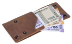 Load image into Gallery viewer, Rustic Leather Oilpullup Double Button Cut Edge Wallet
